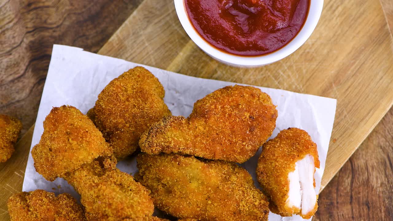 porción de nuggets de pollo caseros (sin costura en bucle)