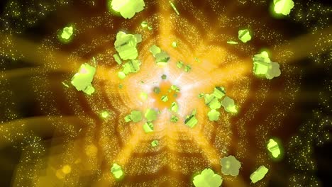 forma de flor luz brillo trazo de neón parpadeo animación de bucle de partículas