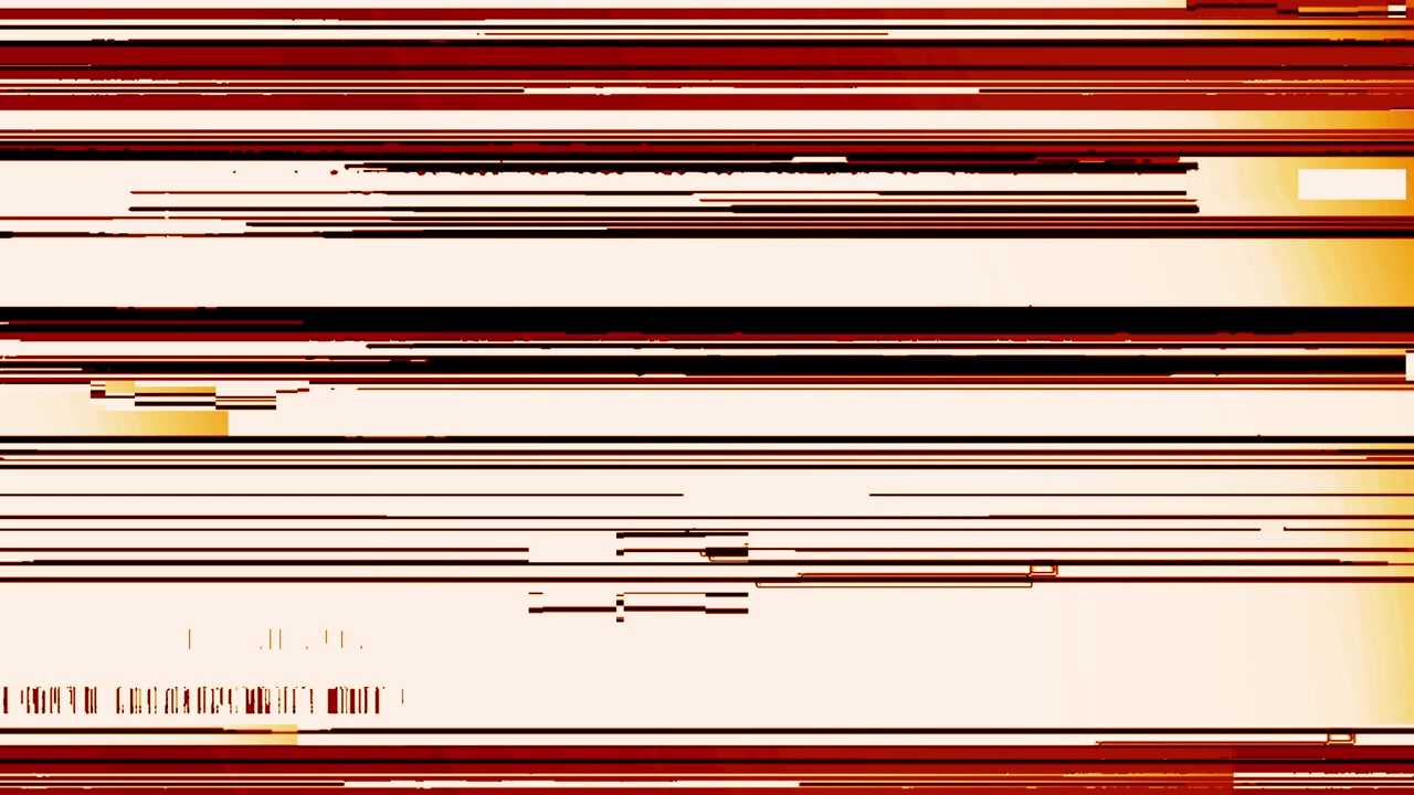 Digitaler Glitch-Effekt mit roten und orangefarbenen Lichtstreifen
