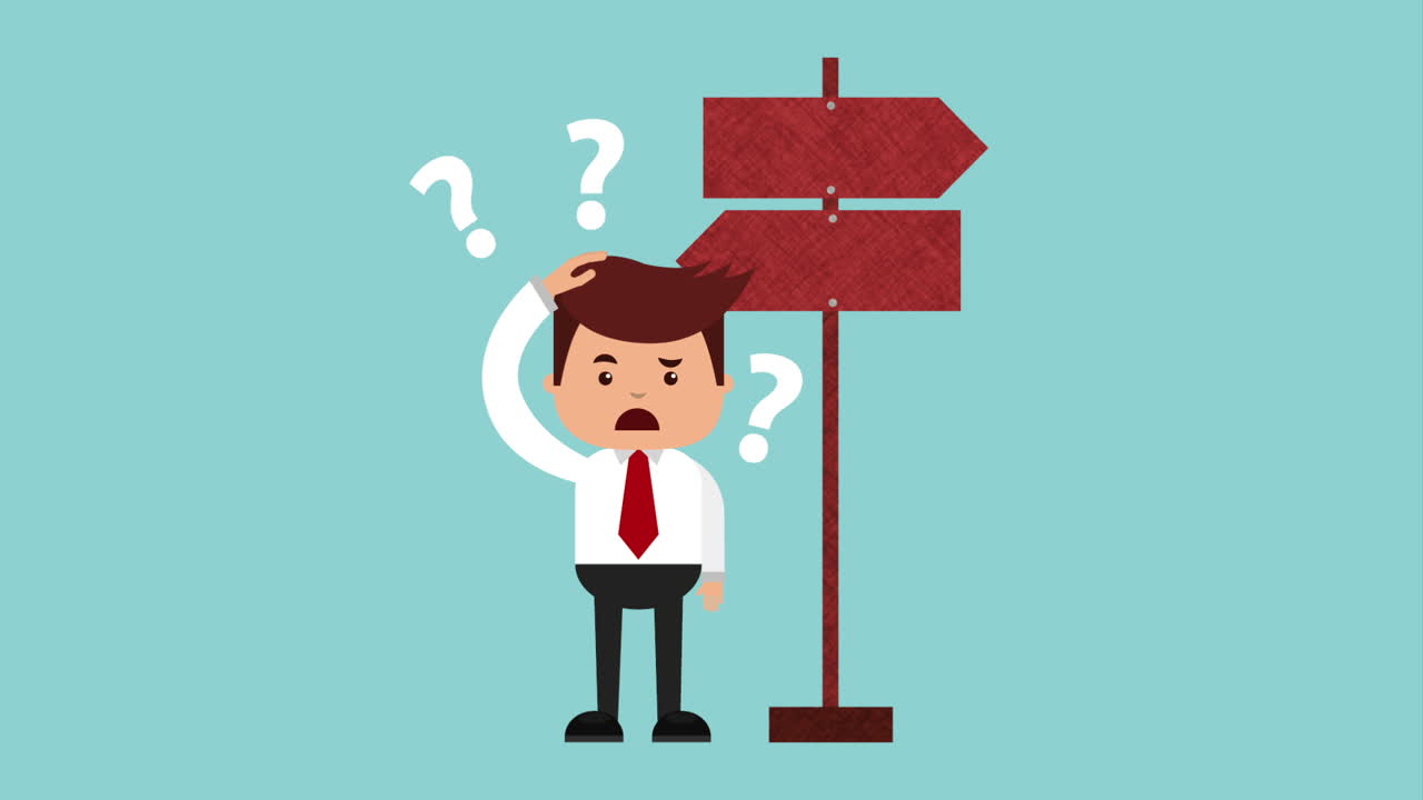 혼란스럽고 길을 잃은 사업가