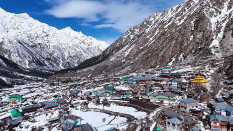 winter village in the himalayas