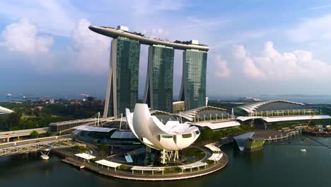 marina bay sands, singapore - aerial view