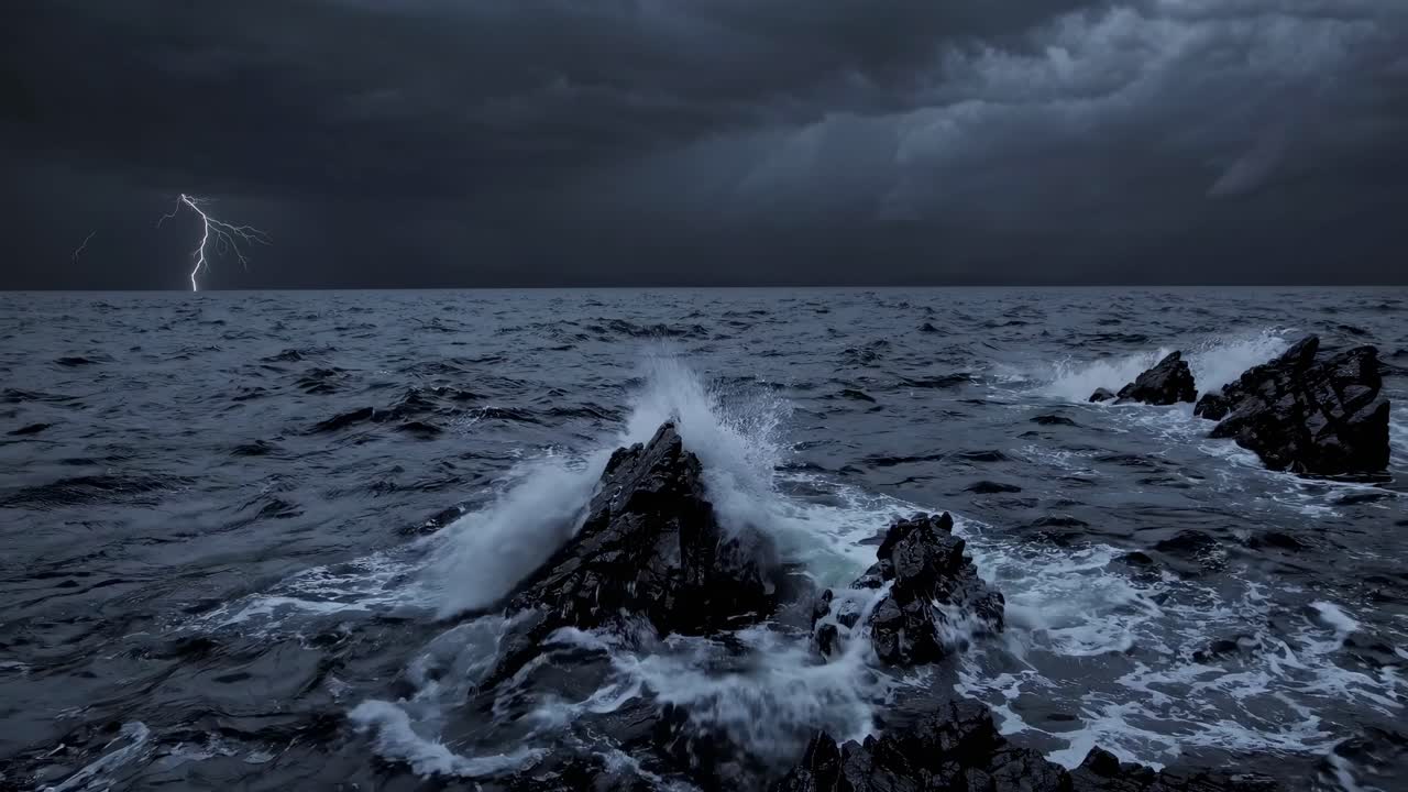 Dramatic stormy ocean scene