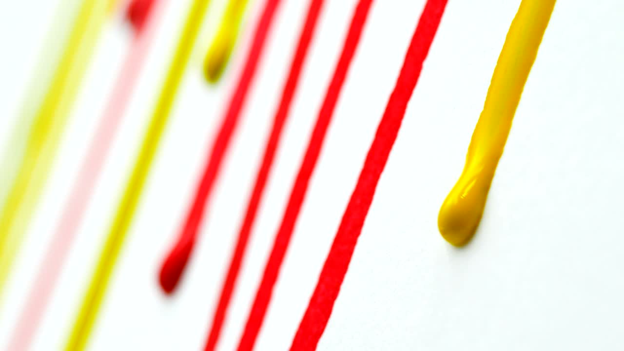 yellow color flowing down on white paper