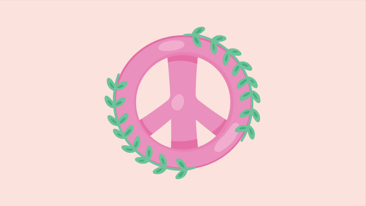 세계 평화의 상징으로 꽃받침 애니메이션