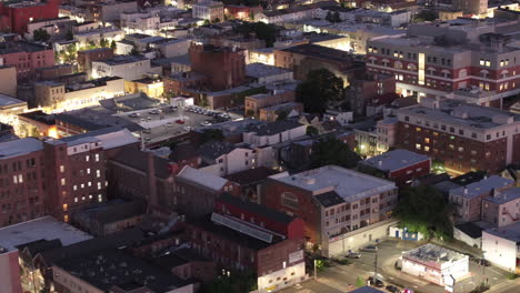 aerial view of hoboken new jersey at night.