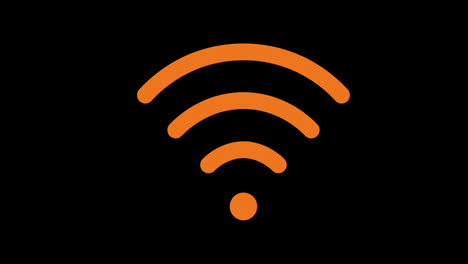 a-orange-wifi-icon-concept-loop-animation-video-with-alpha-channel