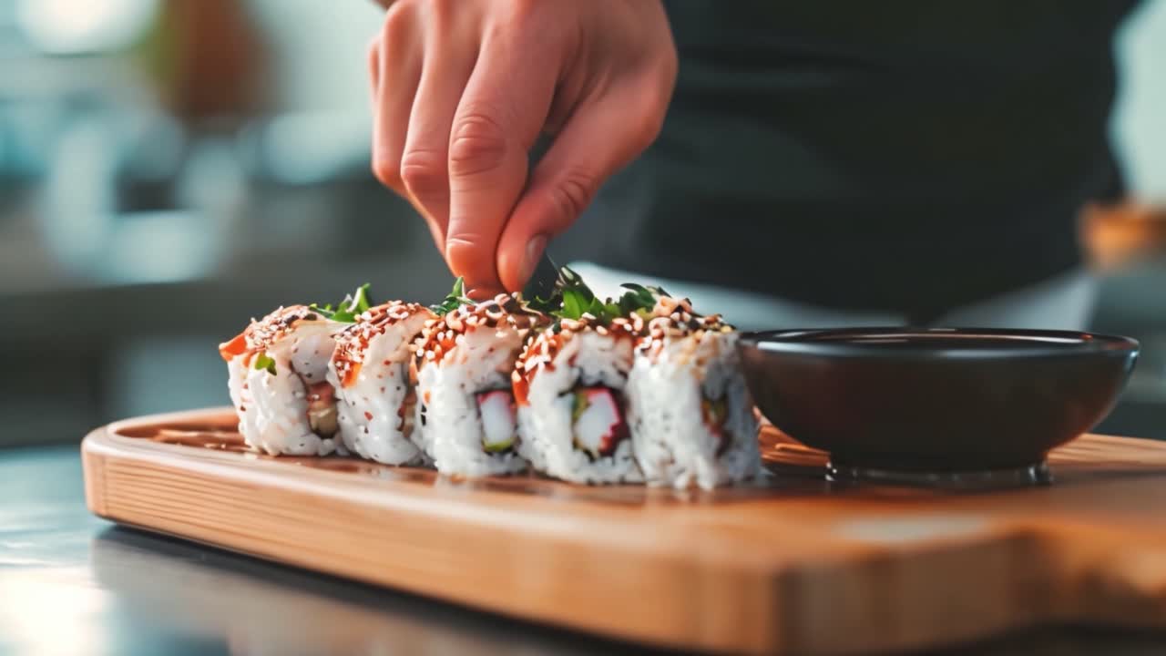 deliciosos rolos de sushi