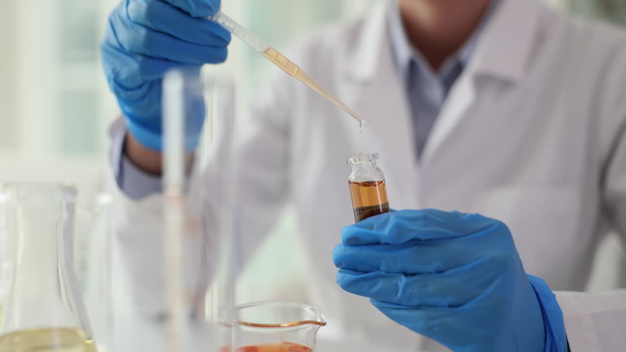 Scientist conducting experiment in lab