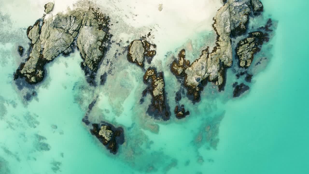 다채로운 낙원 해변 여행 목적지 의 공중 전망