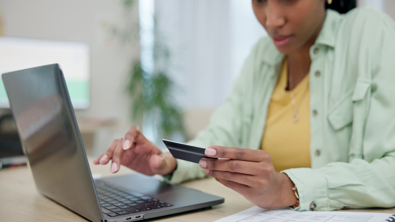 Black woman, hands and laptop