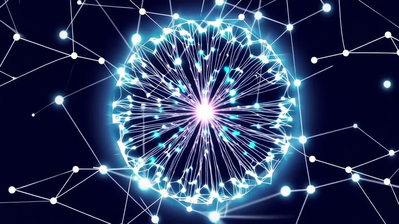 diseño abstracto de la red de esferas brillantes