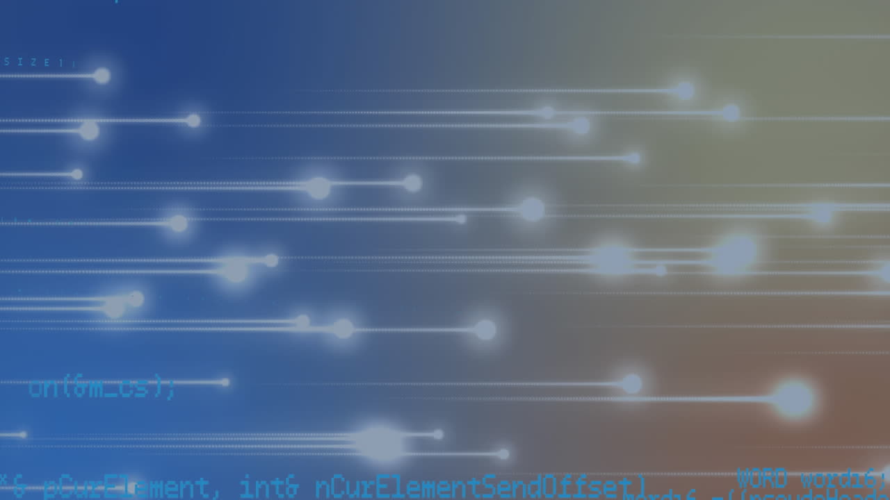 배경의 반 ⁇ 이는 반점 위에 데이터 처리의 애니메이션