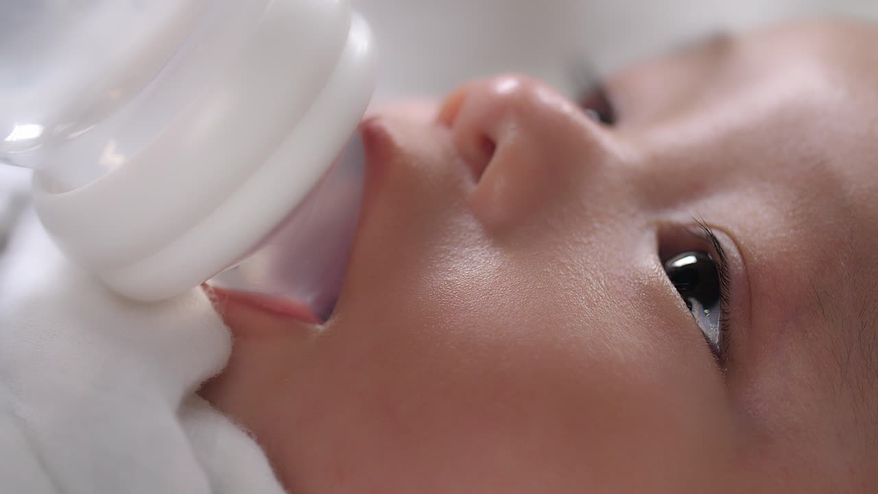 Baby Drinking Water From Bottle, Video In 4K