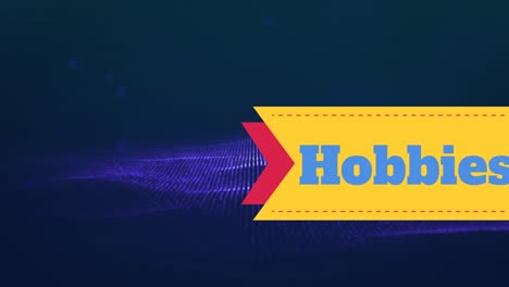 animación de pasatiempos en movimiento texto sobre fondo azul