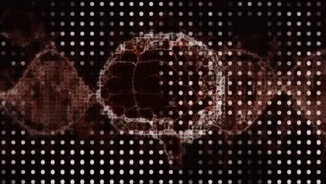 animación de manchas blancas que se mueven sobre el cerebro digital