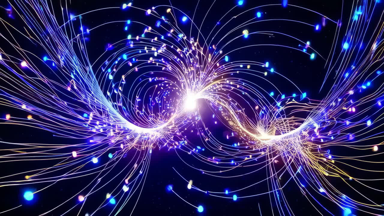Abstract Digital Energy Flow with Glowing Particles