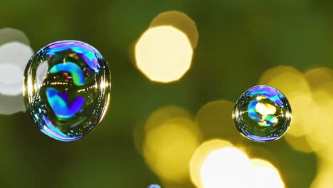 colorful soap bubbles in bokeh