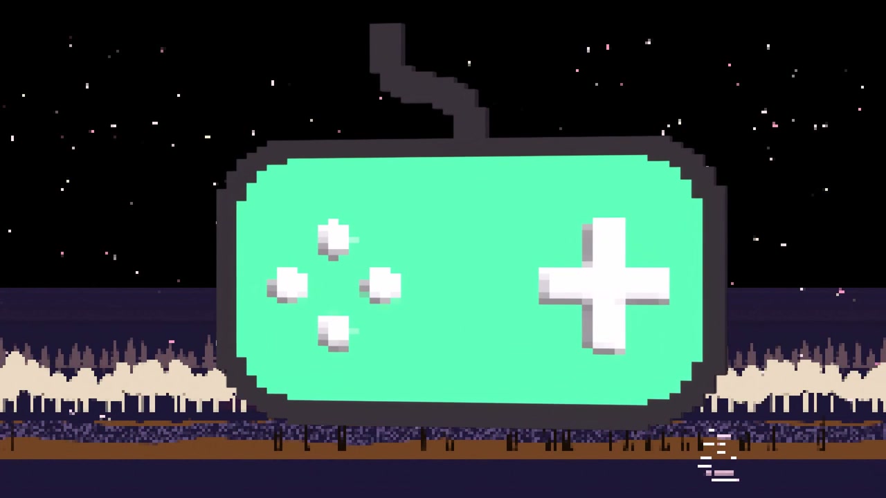 Cord starting swing, pixel pad rotating, moving forward, centering, showing teal face and buttons