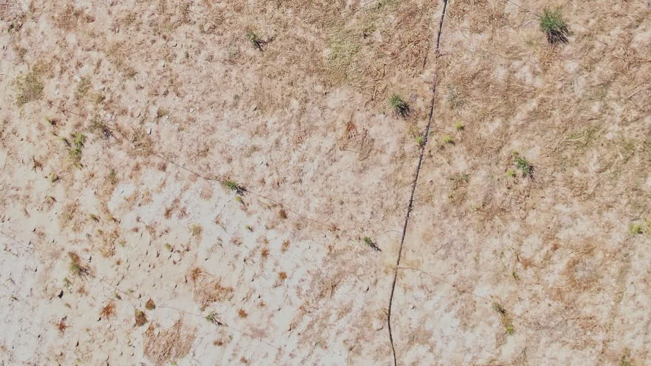 Dry ground in Rhodes Greece shows signs of summer heat and low rain