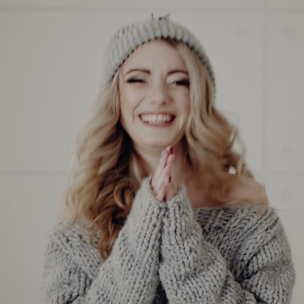 Emotion of a beautiful girl who will receive a gift for the holiday. Portrait of a Young Woman