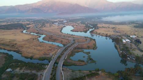 Laguna-Caren,-fishing-place-located-in-Santiago,-country-of-Chile