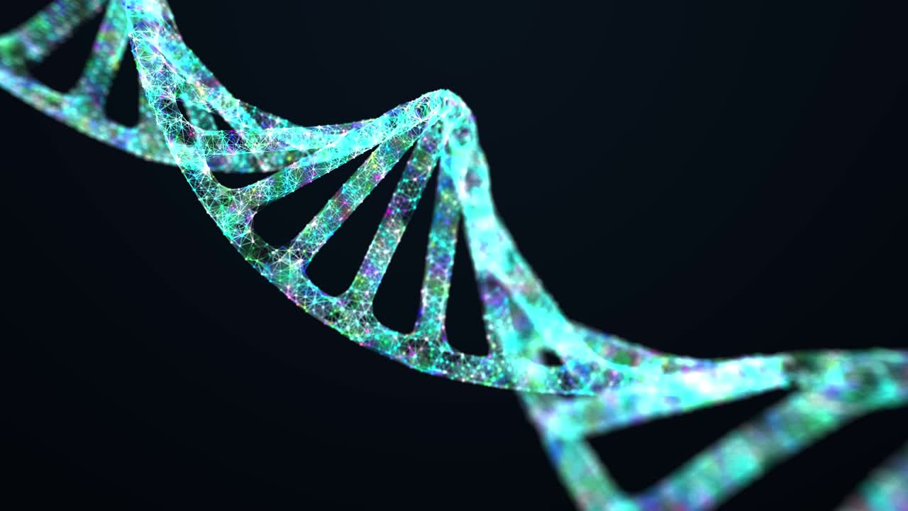 animación de fondo de la forma abstracta de la molécula de adn