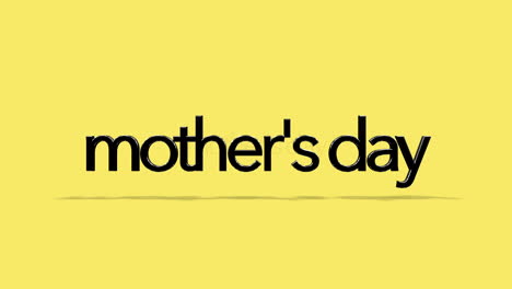 rolling mother day text on yellow gradient color
