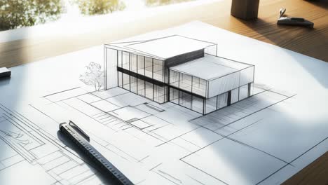 Modern House Architectural Sketch