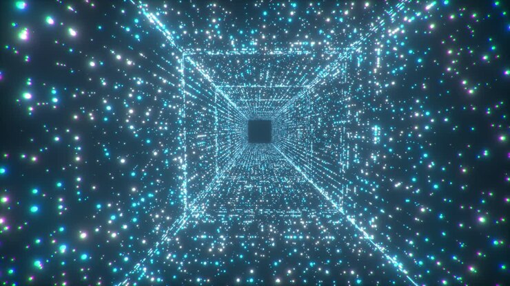 Abstract Glowing Particle Tunnel