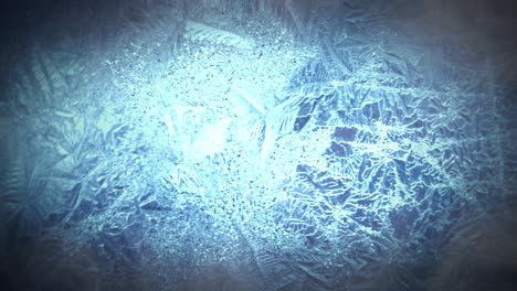 cinematic background with ice with snow and motion camera