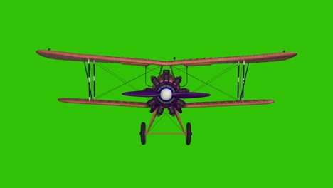 animated propeller airplane. realistic physics animation. green screen footage