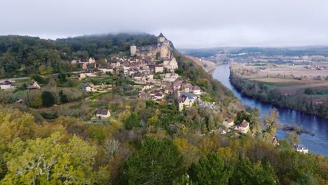 aerial view of a charming medieval village in france