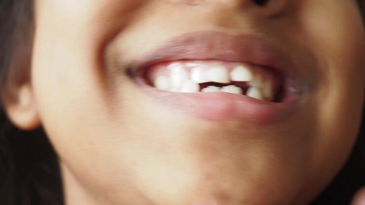 Primo piano di una bambina sorridente