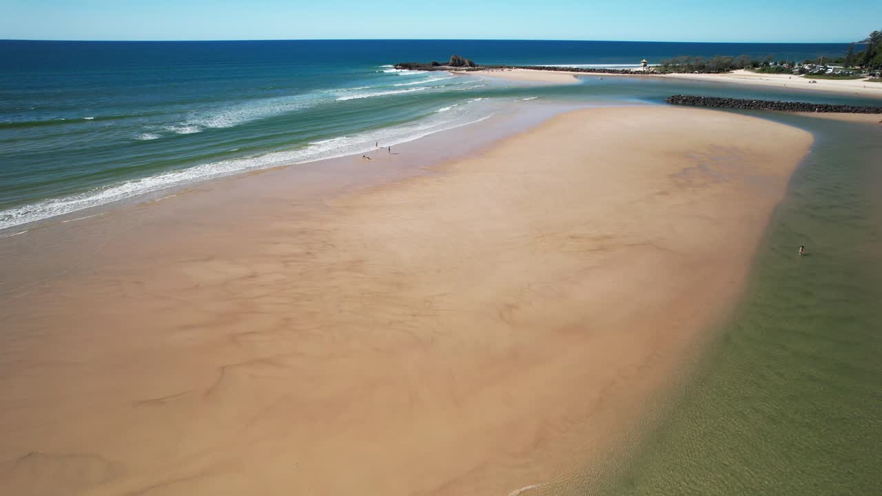 Scenic View Of Palm Beach In Gold Coast, Queensland, Australia - Drone Shot
