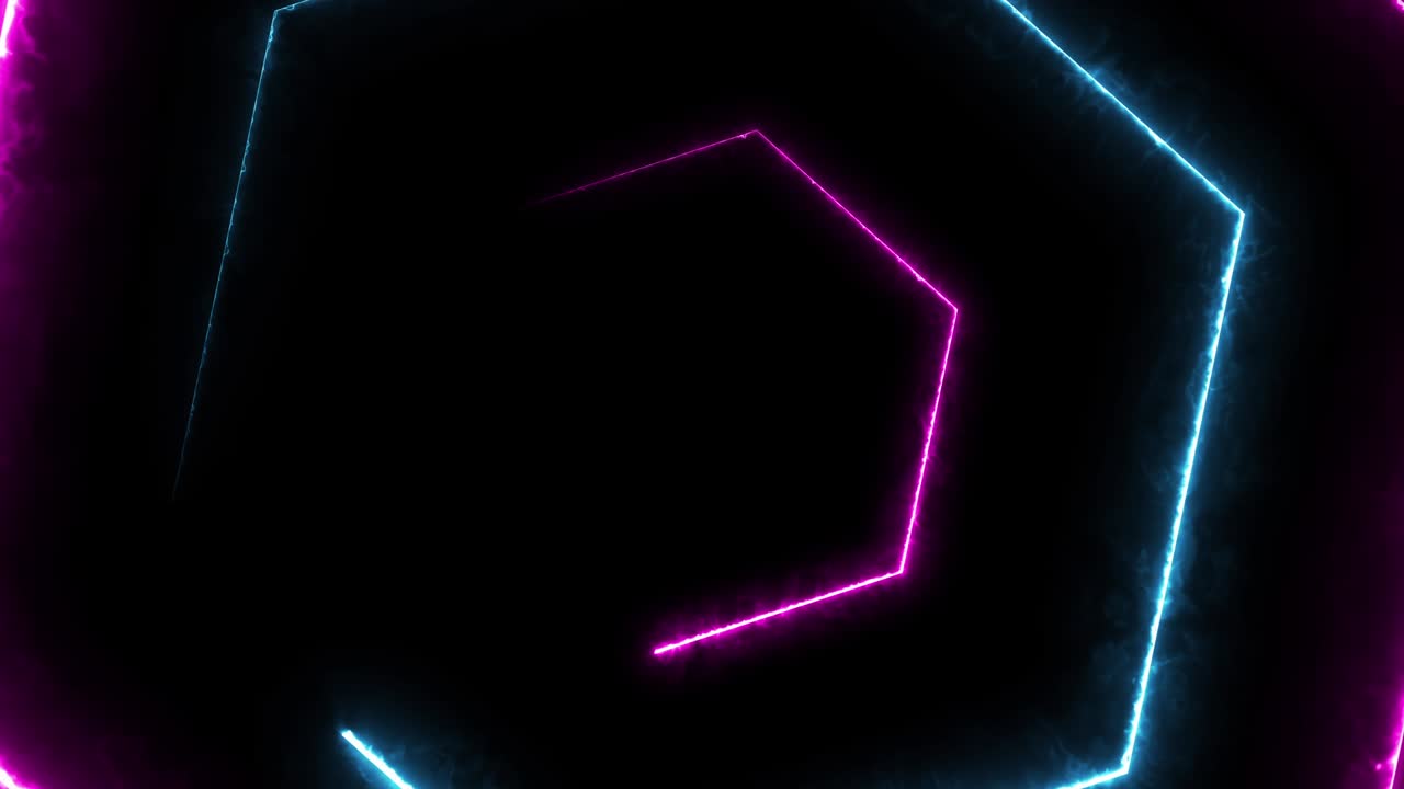 Sfondo astratto con esagono luminoso Tesseract