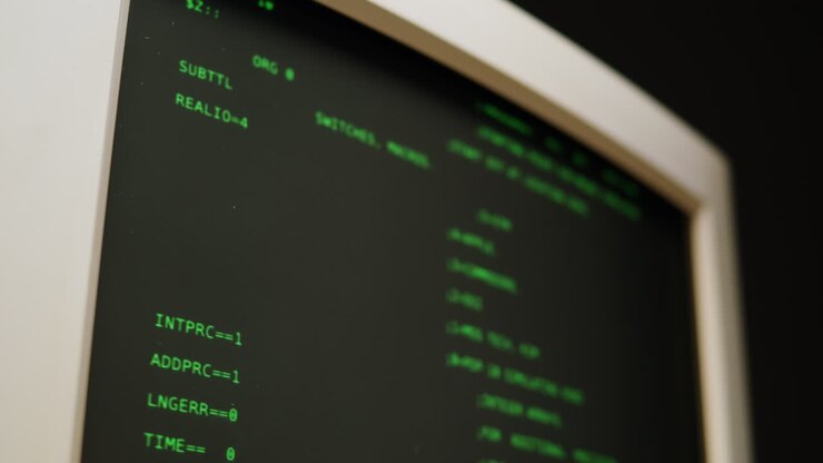 Vintage Computer Monitor Displaying Code
