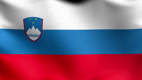 bucle sin costura 4k vdo. bandera nacional de eslovenia soplando en el viento aislado. diseño abstracto patriótico oficial. ilustración de renderización 3d del símbolo del signo ondulante.