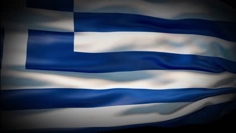 animación la bandera de grecia está ondeando en bucle sin costuras. la bandera de grecia ondeando en el viento. realista 4k bandera nacional de grecia de primer plano.