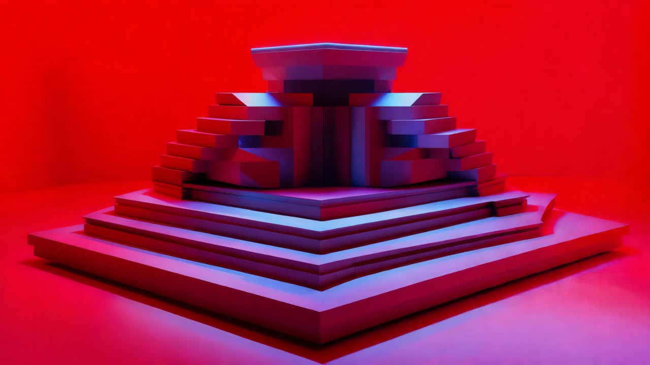 무대에서 디지털 피라미드 조각