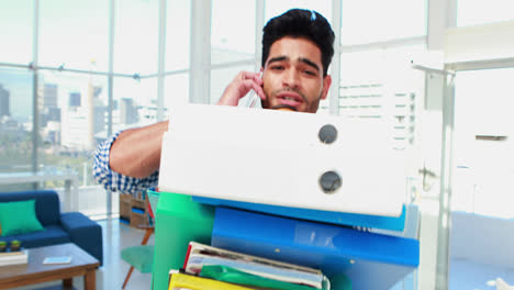 male executive talking on mobile phone 4k