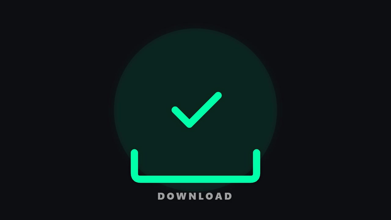 Digital Download Progress Bar Animation with Success Checkmark