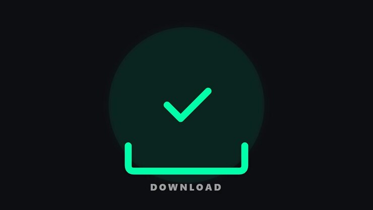 Digital Download Progress Bar Animation with Success Checkmark