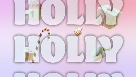 animation of christmas greetings text over christmas decorations on pink background