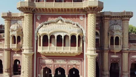 aerial view of faiz mahal palace in khairpur in pakistan. close up, follow shot right