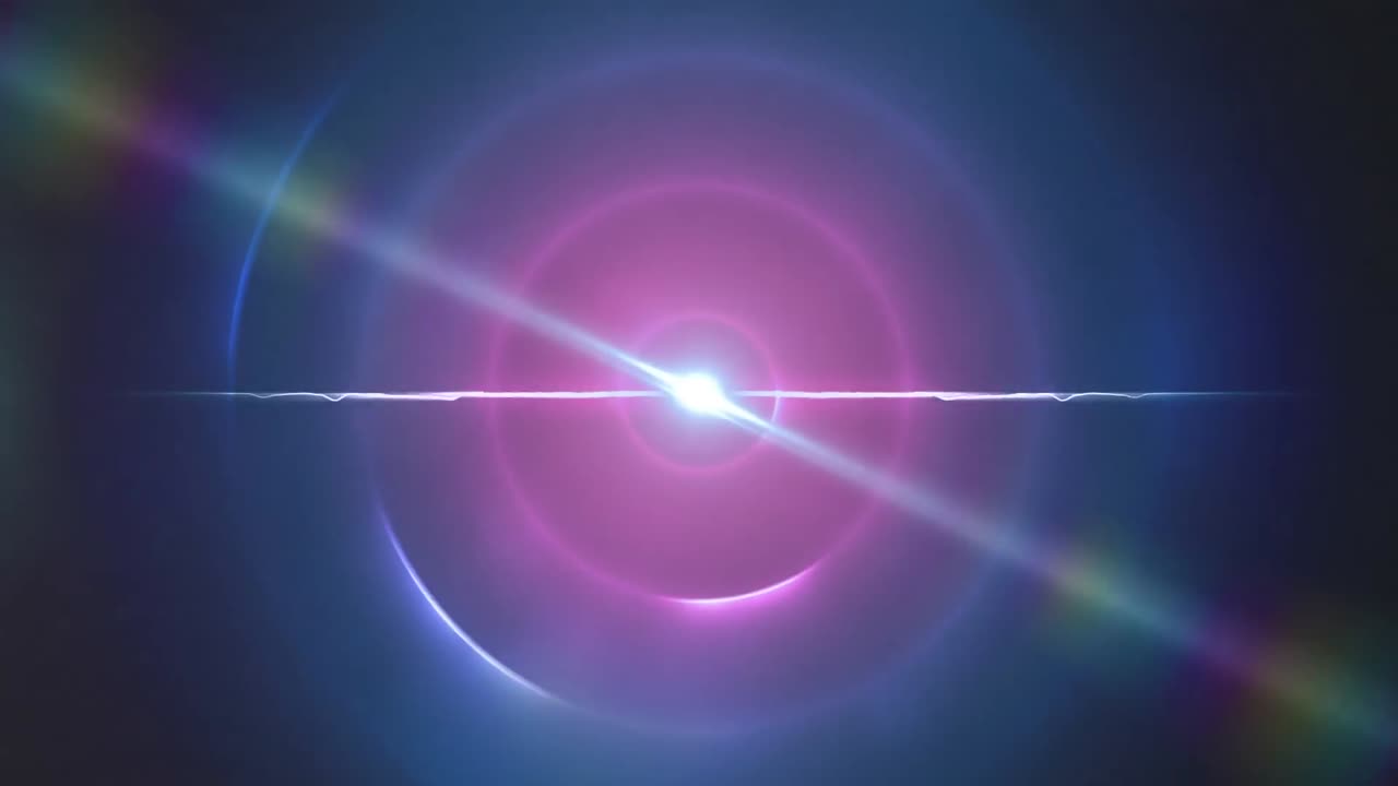 Animation of multiple circles with white light trail moving in seamless loop on black background