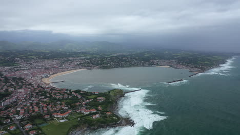 saint-jean-de-luz natural sandy bay basque coast south of biarritz france aerial