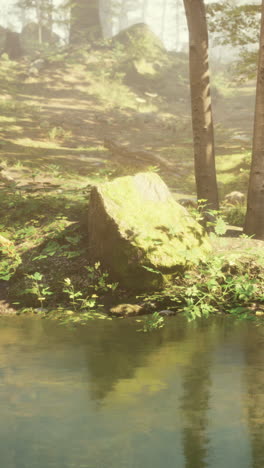 serene forest river scene