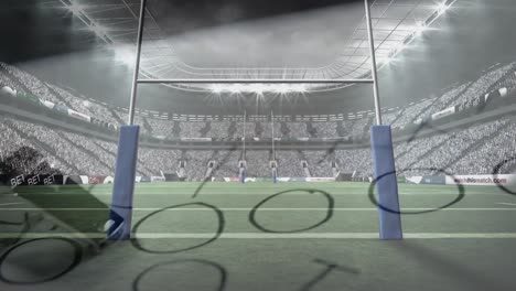 rugby stadium with a strategy paper and whistle