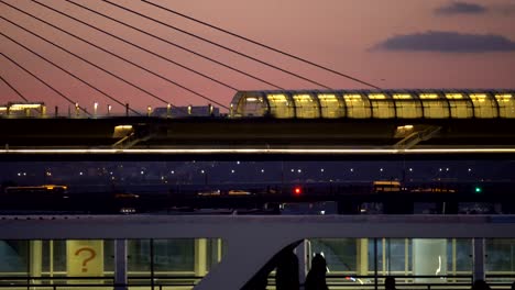 metro passing over golden horn bridge